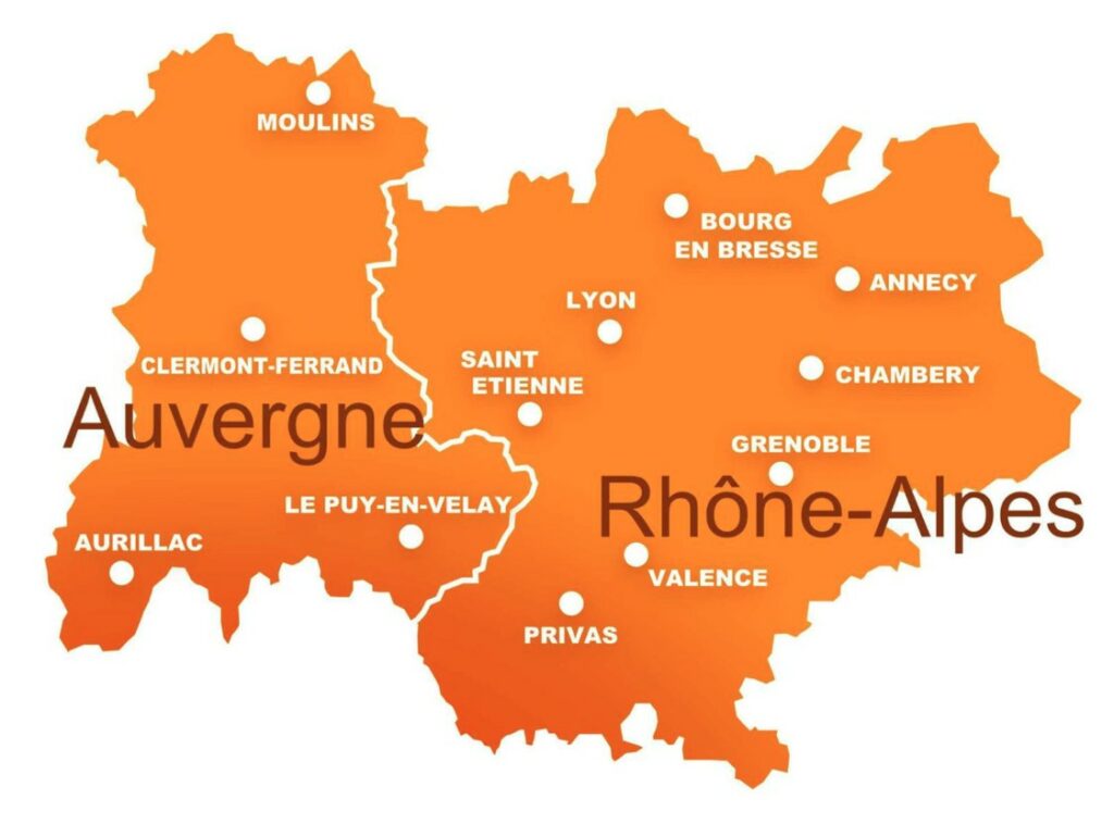 carte Auvergne-Rhône-Alpes